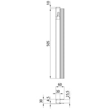 T50 lock. profile/ctrholder, aluminum, 505 mm, L
