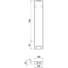 T50 centre pillar 500, aluminum, special length 597 mm