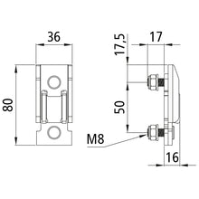 T50 pillarpocket f. T50 centre pillar, short screw 17 mm