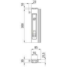T50 long travel lock, aluminum, 300 mm, L