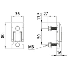 T50 pillarpocket f. T50 centre pillar, long screw 27 mm