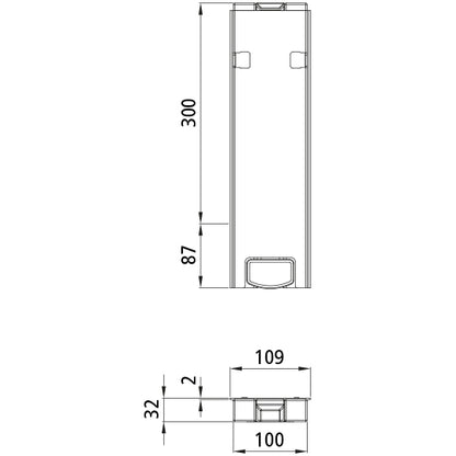 T50 centre pillar, aluminum, 300 mm