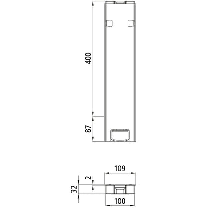 T50 centre pillar, aluminum, 400 mm