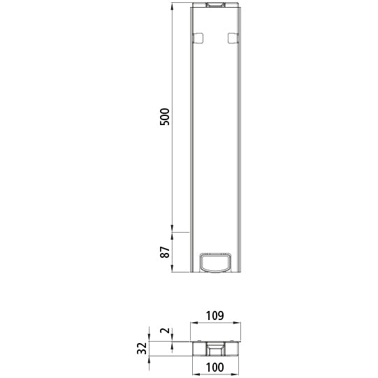 T50 centre pillar, aluminum, 500 mm