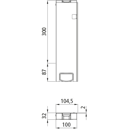 T50 rear corner stanchion, aluminum, 300 mm, R