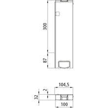 T50 rear corner stanchion, aluminum, 300 mm, L