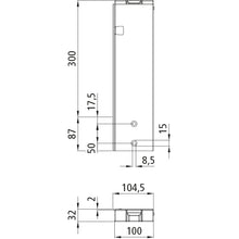 T50 rear corner stanchion, aluminum, 300 mm, L, screw-on