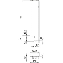 T50 rear corner stanchion, aluminum, 400 mm, R, bolt-on
