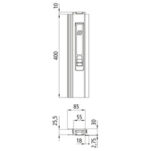 T50 long travel lock, aluminum, 400 mm, R, short pin