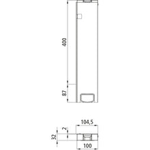 T50 rear corner stanchion, aluminum, 400 mm, L