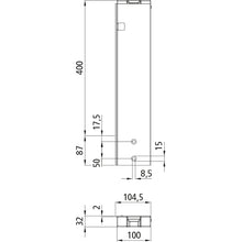 T50 rear corner stanchion, aluminum, 400 mm, L, bolt-on