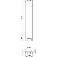 T50 rear corner stanchion, aluminum, 500 mm, R