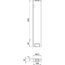 T50 rear corner stanchion, aluminum, 500 mm, L