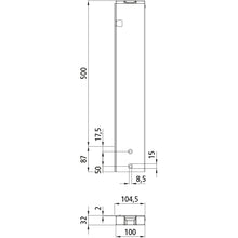 T50 rear corner stanchion, aluminum, 500 mm, L, bolt-on