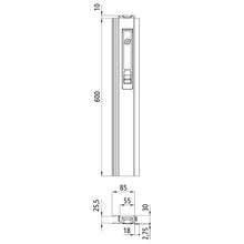 T50 long travel lock, aluminum, 600 mm, R, short pin