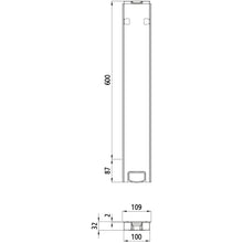 T50 centre pillar, aluminum, 600 mm