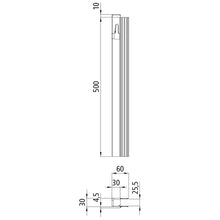 T50 locking profile/counterholder, aluminum, 500 mm, left