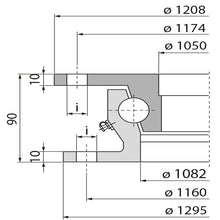 Ball race KLK SO1200-24, undrilled, 180 kN, 1195 mm