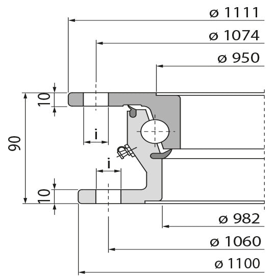 Ball race KLK HE12W, hole pattern 1, 80 kN, 100 mm