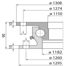 Ball race KLK SO1300-24, undrilled, 180 kN, 1295 mm
