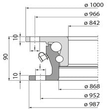 Ball race KLK DR4100010K, hole pattern 1, 160 kN, 987 mm