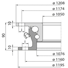 Ball race KLK DR4600010K, hole pattern 1, 130 kN, 1195 mm