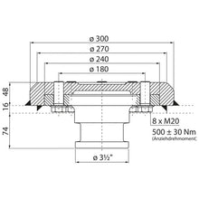3 ½" kingpin KZ 5216, complete, 16/48 mm, D-value 400 kN