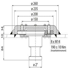 2" kingpin KZ 1010, complete, 10/34 mm, D-value 162 kN