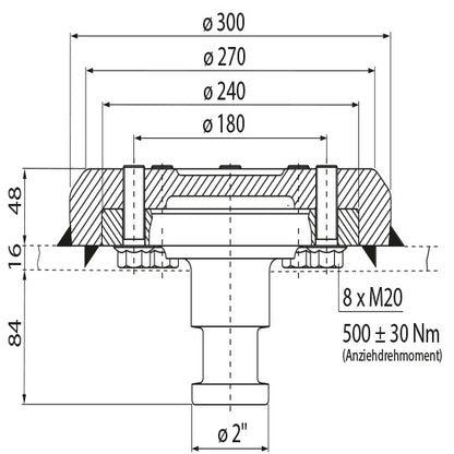 2" kingpin KZ 1516, complete, 16/48 mm, D-value 170 kN