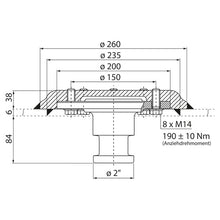 2" kingpin KZ 1006, complete, 6/38 mm, D-value 162 kN