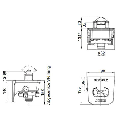 Container locking device F 02 SK-R, for container chassis