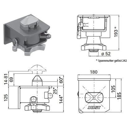 Container lock R 401 VAK, for container chassis