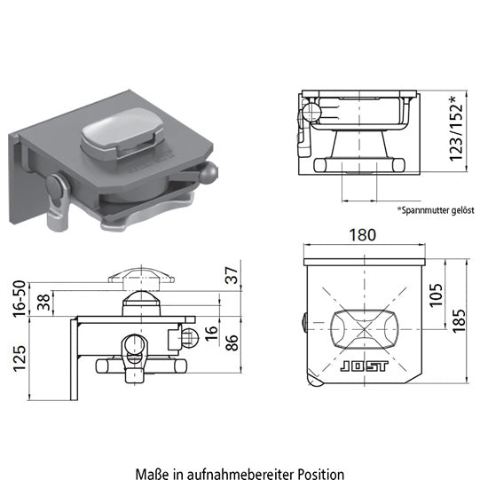 Kontin lukituslaite R 405 VAK, vaihtokoriajoneuvoille