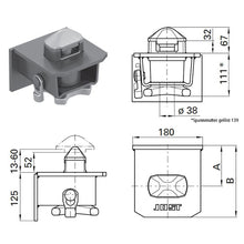 Container interlock R 434 F, for container chassis