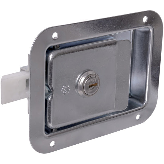 Built-in door lock, SS, w/ lock, plastic wedge
