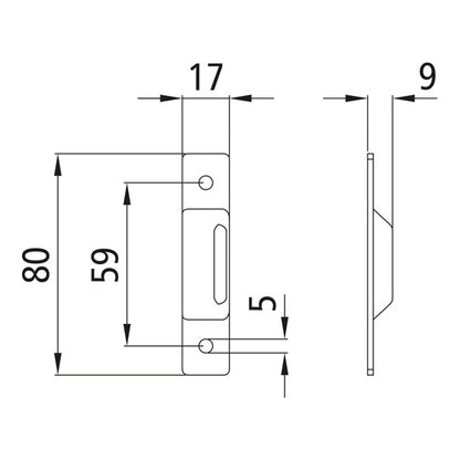 Ctr ret., SS, acc. f. built-in door locks