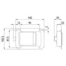 Built-in door lock, SS, w/out lock, SS wedge