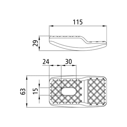 Substructure bracket, galvanised stl., f. medium-heavy superstr