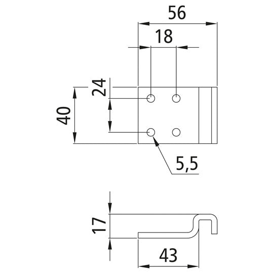 Ctrholder, galvanised stl., f. cam lock