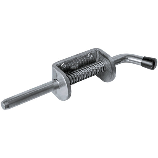 Spring bolt w/ screw-on plate, galvanised, long bolt