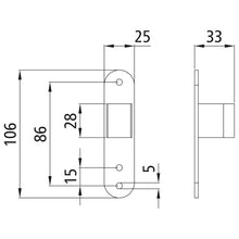 Locking pocket w/ plate, f. screw. on, galvanised stl.