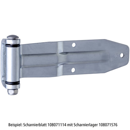 Hinge leaf, galvanised, L 256 mm, W 66/65 mm, H30 mm