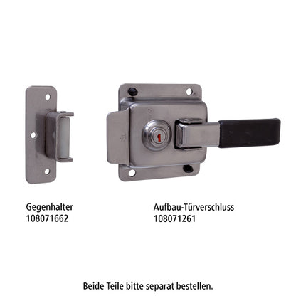 superstructure door lock, SS, w/ lock and 2 keys