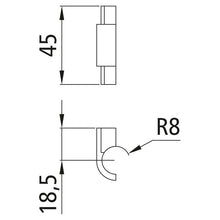 Nylon half bushing, f. Ø 16 mm espagnolette lock