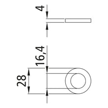 Anti-rack washer, stainless, for Ø 16 mm espagnolette bar