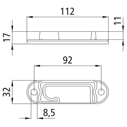 Counterholder, SS, L, for locking wedge 108071403