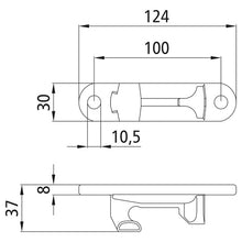 Counterholder, for clamping spigot 108071415, Ø 22 mm