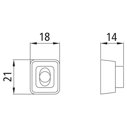 Rubber dowel, f. door ret.