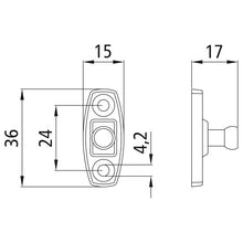 Ctrholder f. door holder, nickel-plated brass pin