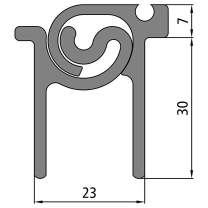 Rod hinge, anodised aluminium, H30 mm, L 4000 mm, 2-part